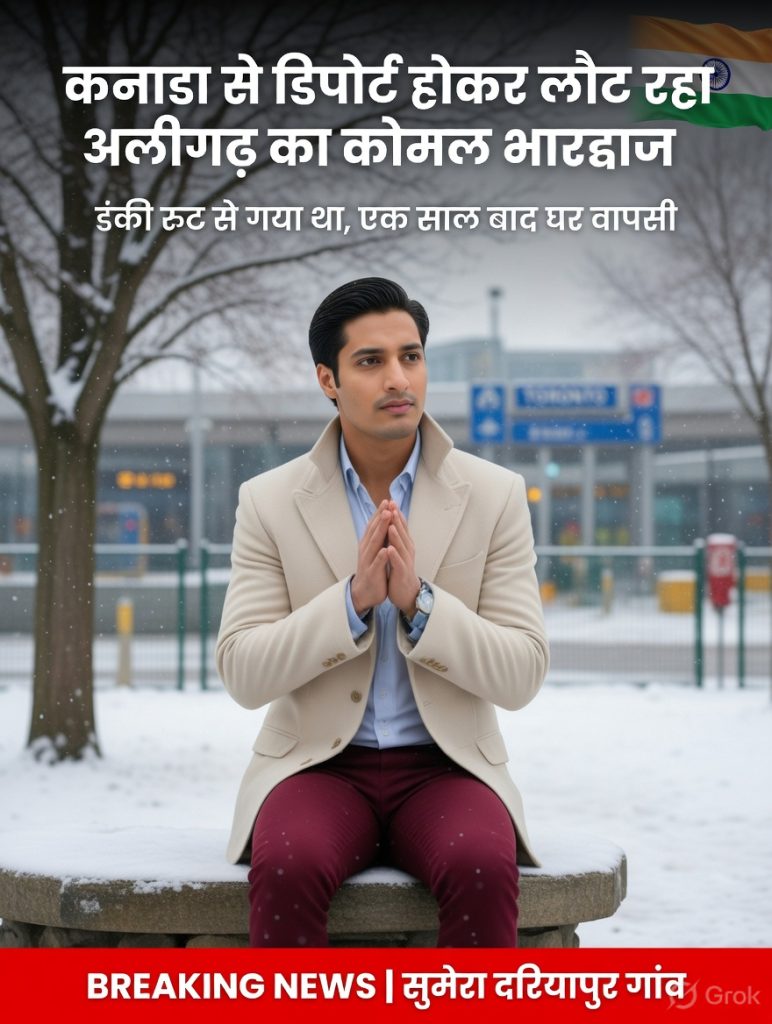 कनाडा में पकड़ा गया Aligarh का कोमल भारद्वाज – डंकी मारकर एक साल तक मेहनत की, अब घर लौट रहा है! 1 komal bahrdwaj deported aligarh